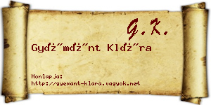 Gyémánt Klára névjegykártya