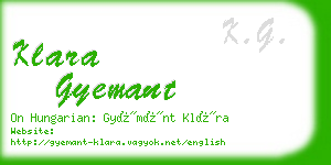 klara gyemant business card